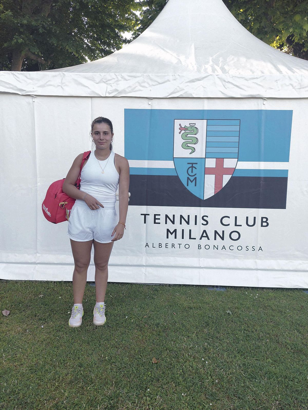 La ovetense Eugenia Zozaya, en el Club de Tenis de Milán, durante una competición.