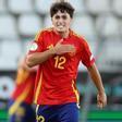 Jan Virgili celebrando un gol en el europeo Sub 19
