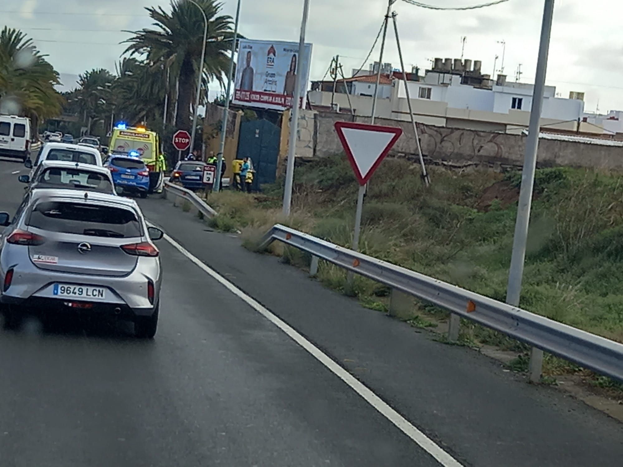 Colisión entre un coche y una moto en Telde (02/12/22)