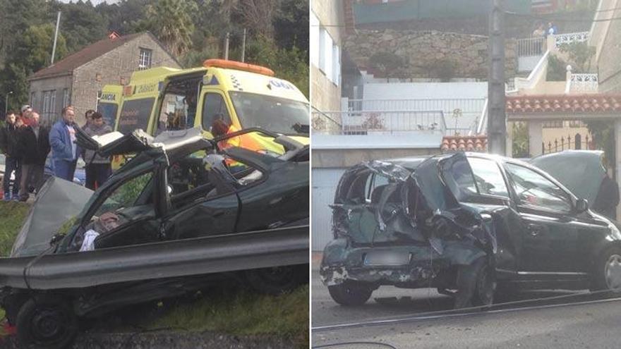 Los dos coches implicados en el suceso. // FdV