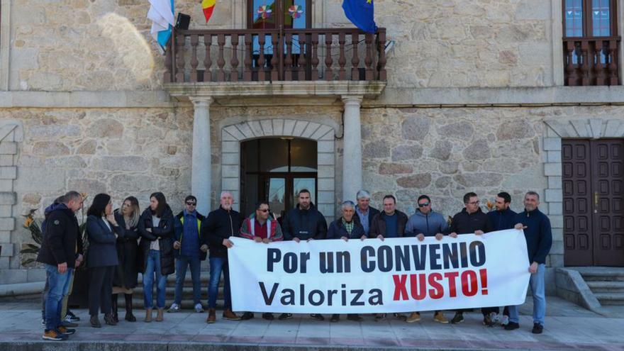Las protestas del personal de Valoriza se trasladan al consistorio de Cambados