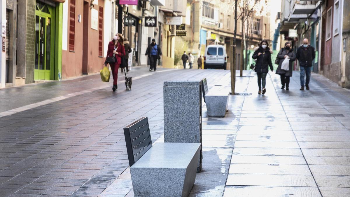 La calle Gómez Becerra, ya peatonalizada.