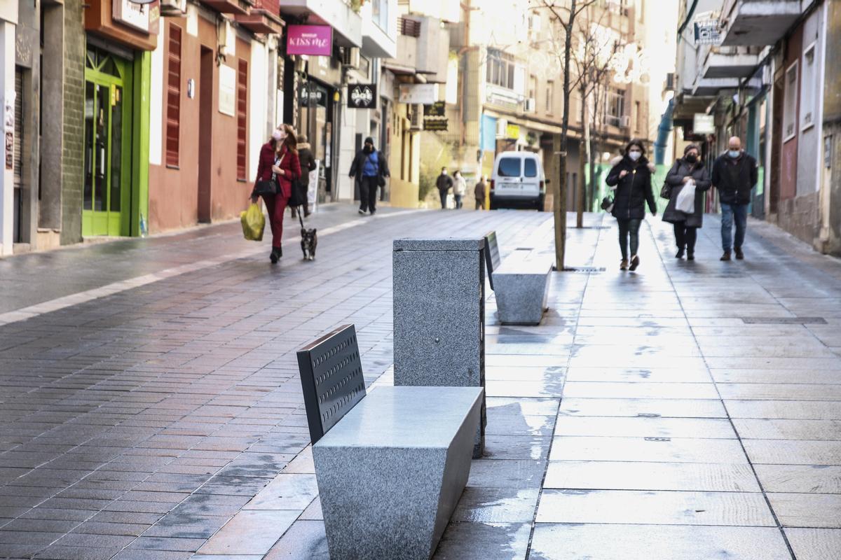 La calle Gómez Becerra, ya peatonalizada.