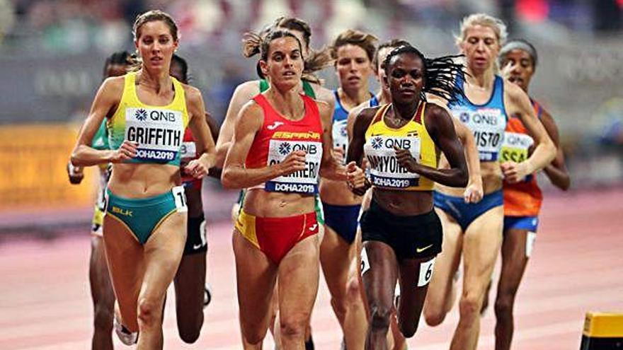 L&#039;atleta Esther Guerrero competint en el recent Mundial d&#039;atletisme celebrat a Doha.