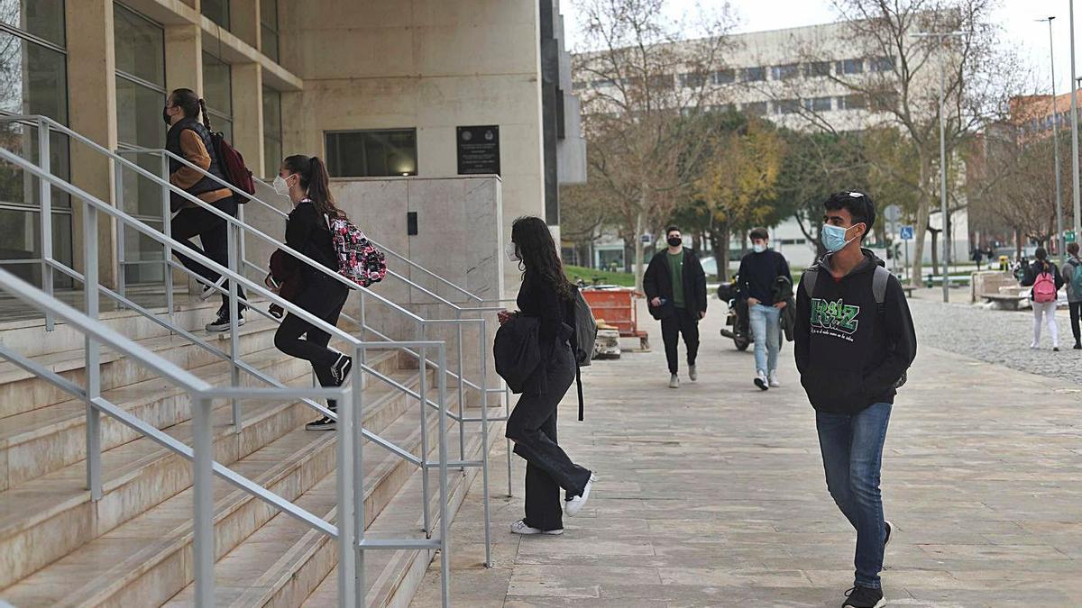 Un estudiante camina en el Campus de Vera de la UPV, en València. | JM LÓPEZ