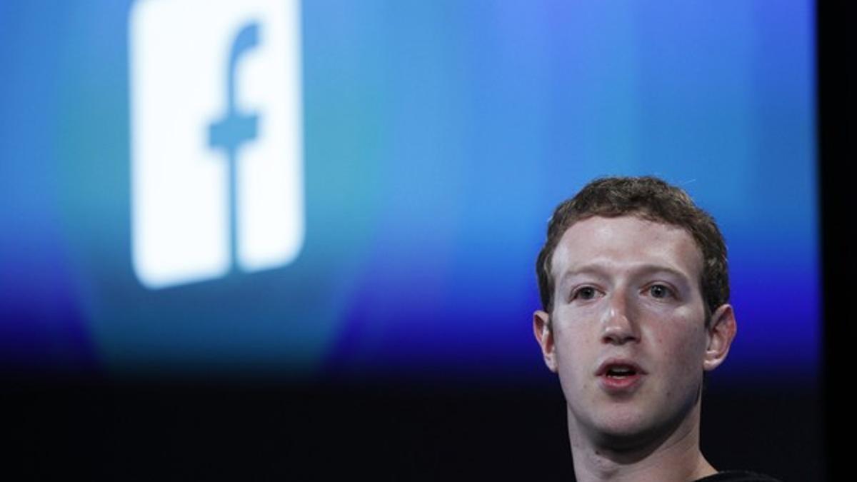 El fundador de Facebook, Mark Zuckerberg, en una conferencia