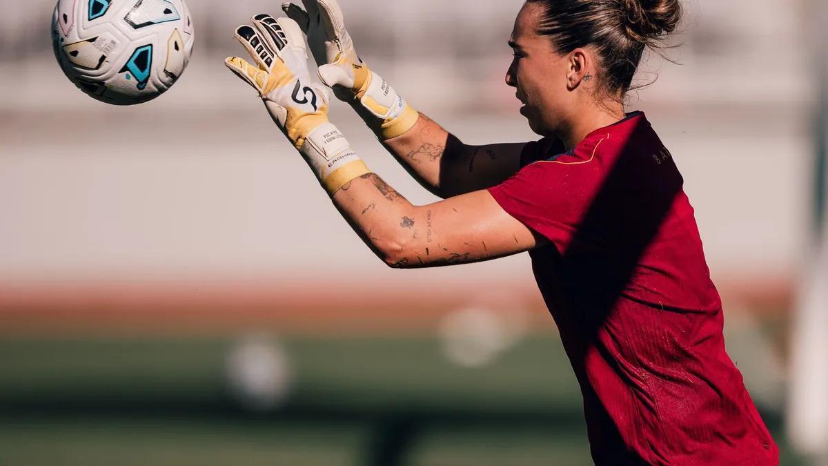 Cata Coll durante la sesión de entrenamiento.