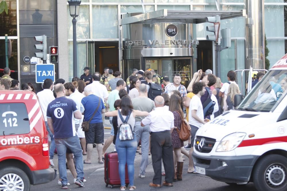 Incendio en un hotel de la Alameda en Valencia