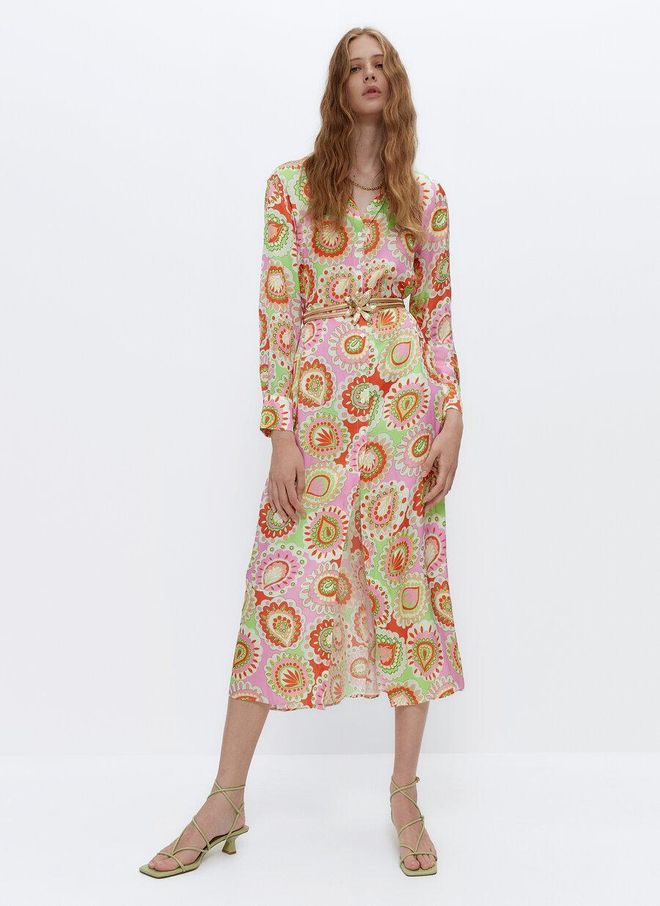 Vestido camisero estampado