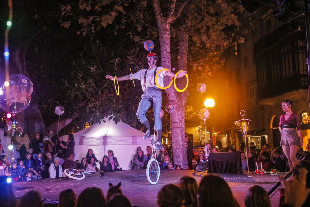 Palma "flipa" con el encendido de Navidad