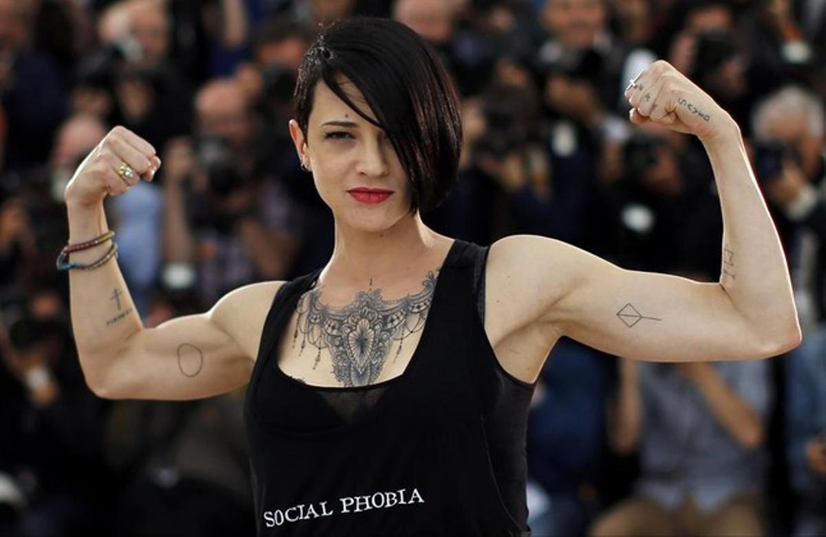 Asia Argento abans de la roda de premsa amb motiu de la seva última pel·lícula a Cannes.