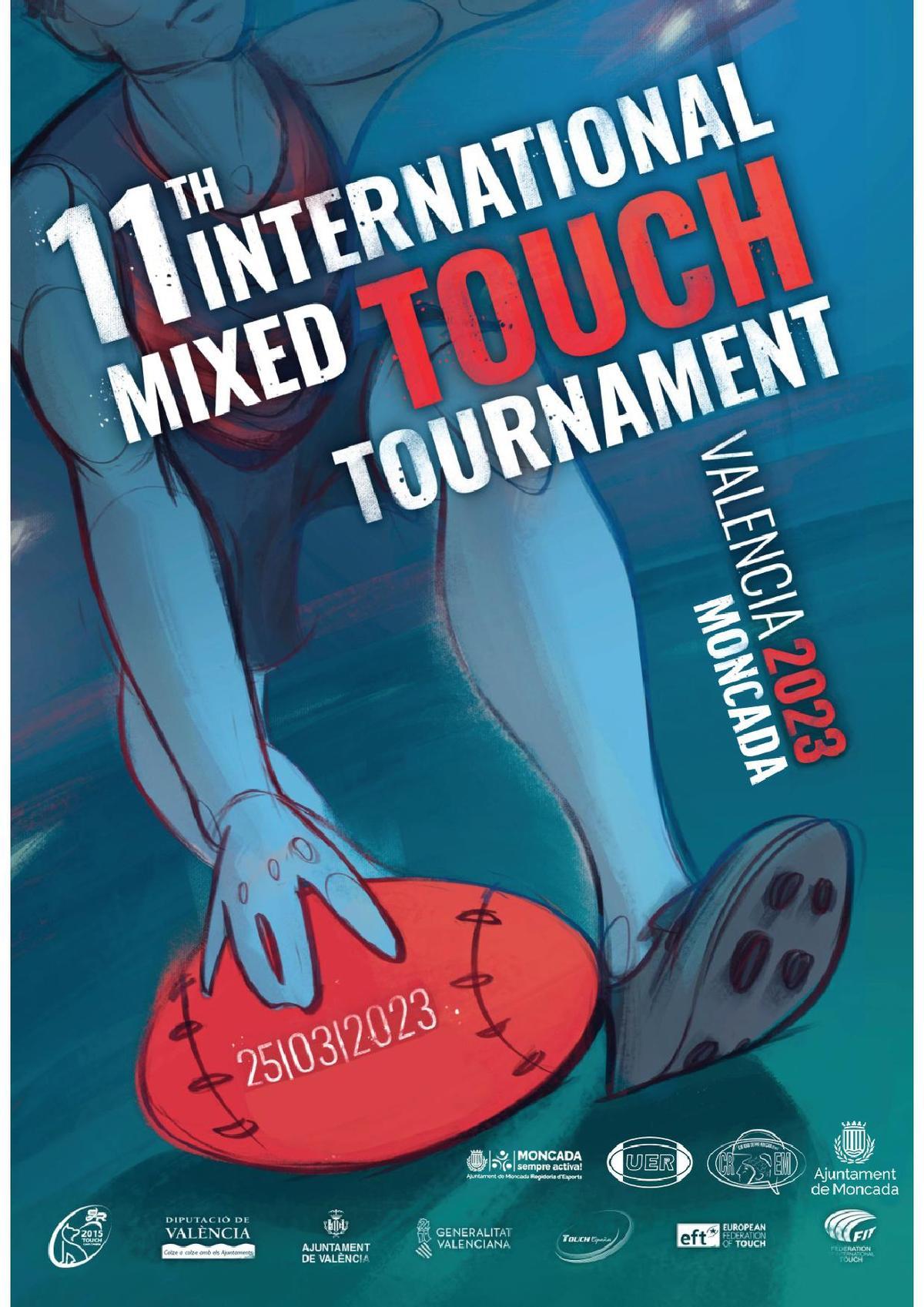 Cartel oficial del 11th Internacional Mixed Touch Tournament 2023.