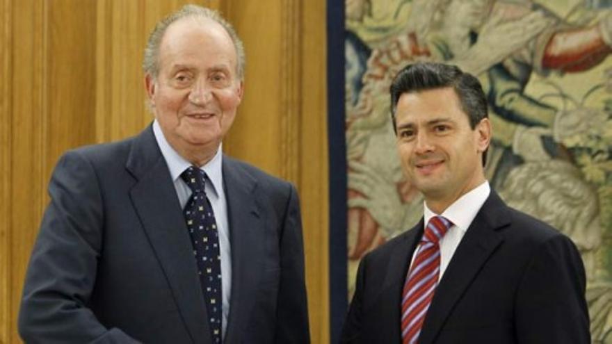 El Rey y el Príncipe reciben en Zarzuela al presidente de México