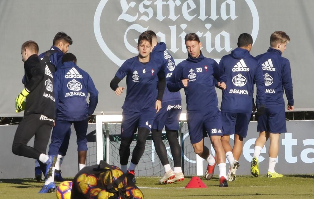 El Celta prepara en A Madroa el partido en Vallecas