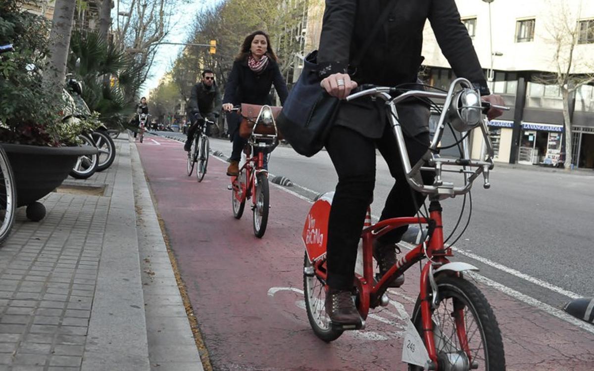 Carril bici en Barcelona