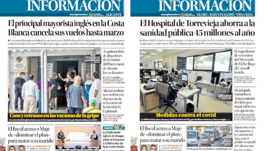 Estas son nuestras portadas de hoy jueves 15 de octubre de 2020.