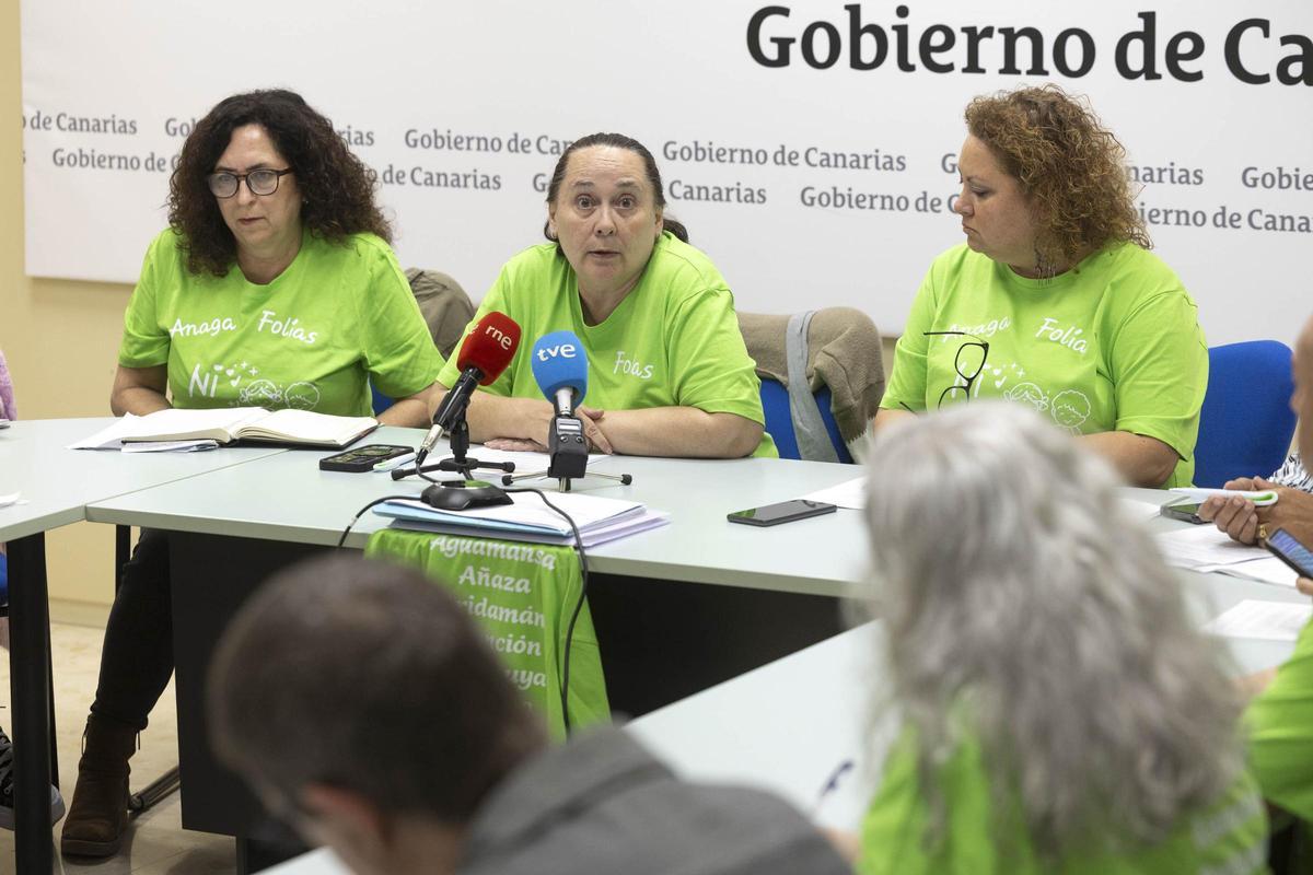 Las representantes del comité de empresa de Bienestar Social