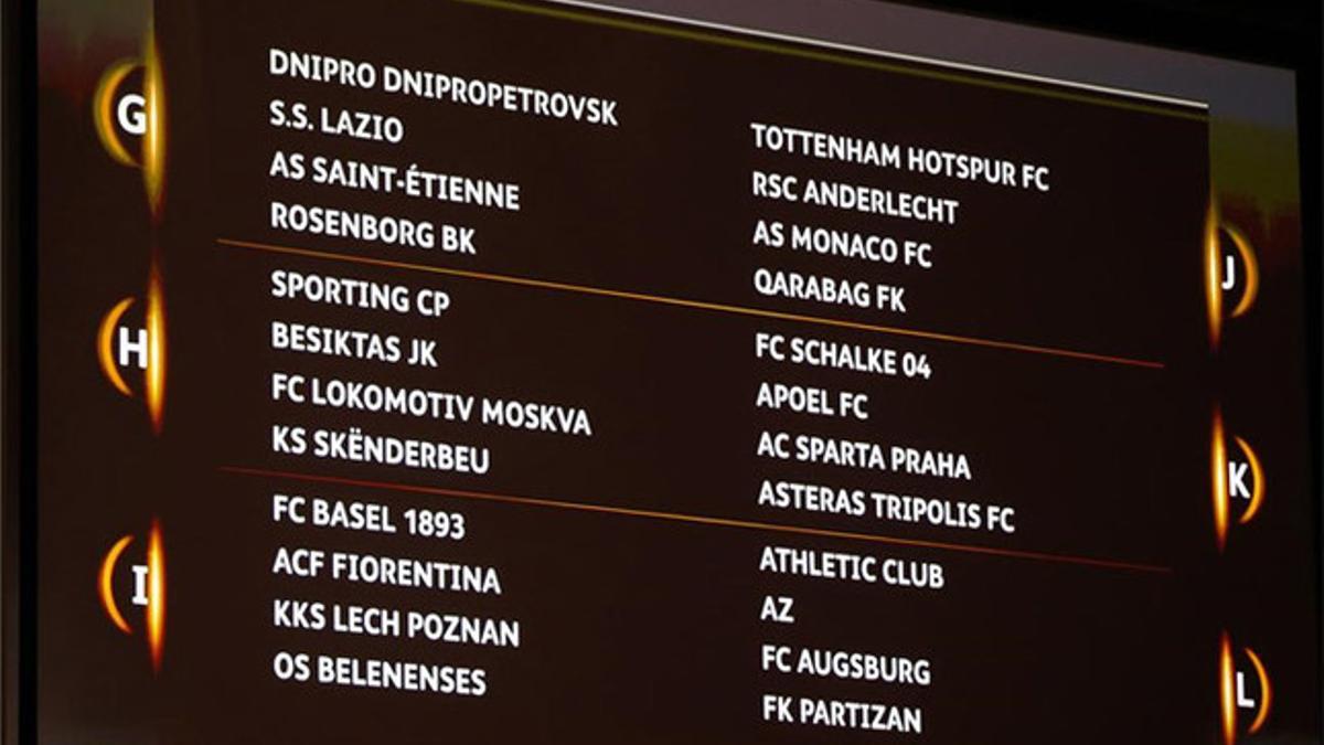 Así quedaron algunos de los grupos de la Europa League