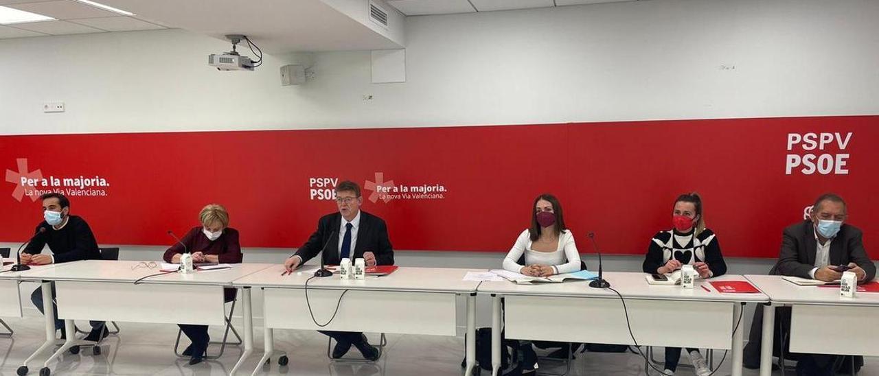 Reunión de la Comisión Ejecutiva del PSPV en su sede de València el pasado lunes.