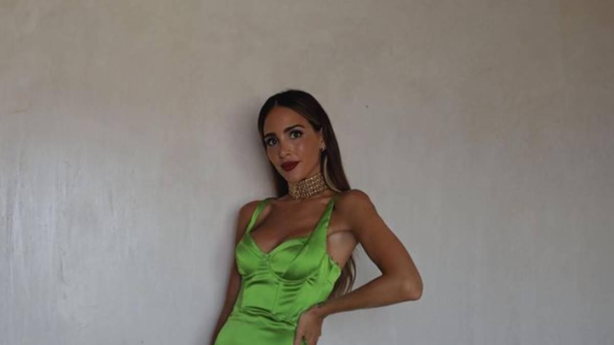 Rocío Osorno con vestido corsetero de Zara