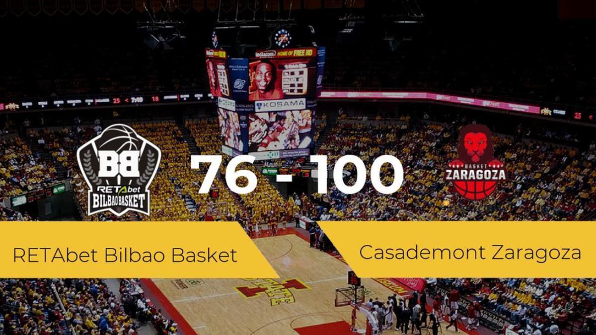 El Casademont Zaragoza logra la victoria frente al RETAbet Bilbao Basket por 76-100