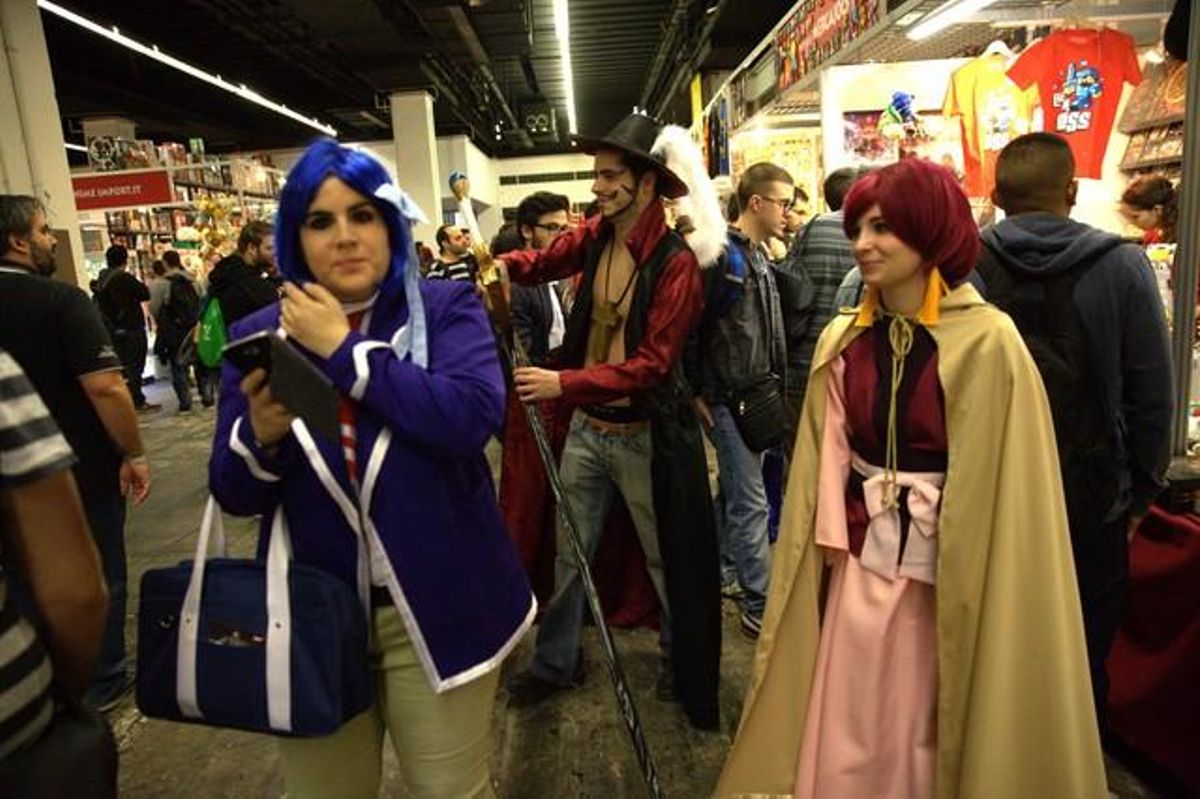 Aficionats disfressats dels seus herois en l’inici de la 21 edició del Saló del Manga.