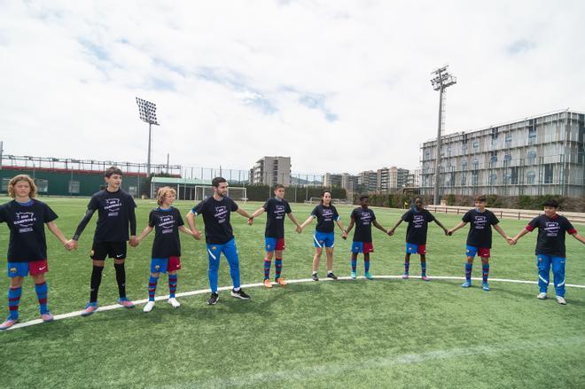 La celebración del Infantil B al ganar el título de Liga de su categoría