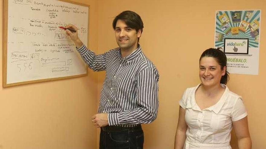 Francisco Fernández y Paula Martínez, socios fundadores de Vidahora. // J. de Arcos