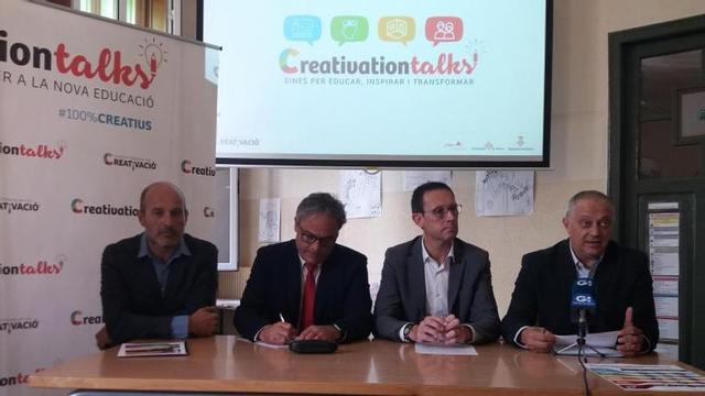 La presentació de la jornada, amb Miquel Àngel Oliva, Carles Ribas, Quim Arpí i Josep Lagares.
