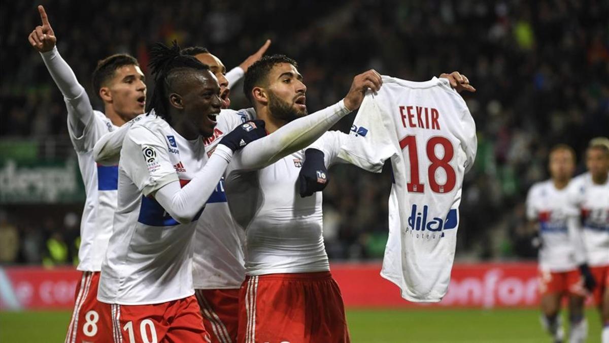Fekir celebró de esta guisa su gol... Y se armó la marimorena en Saint-Etienne