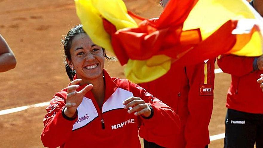 Silvia Soler, con España en la Copa Federación