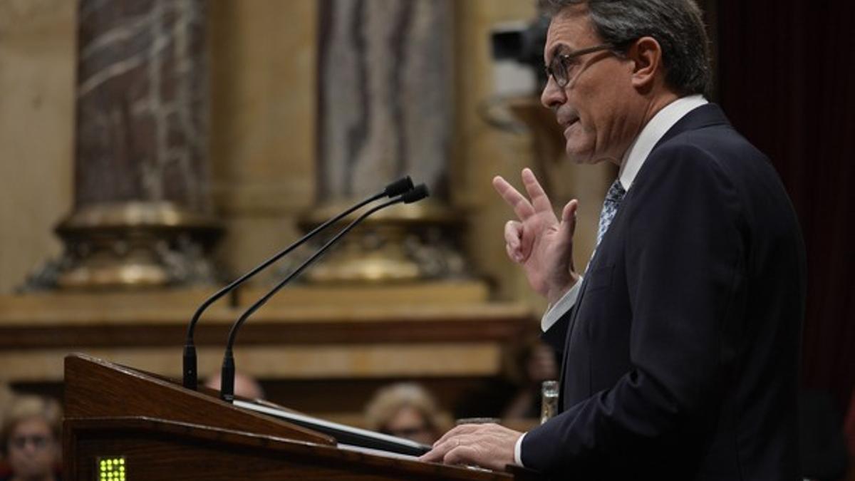 El 'president' Artur Mas, durante su discurso en el Debate de Política General de este lunes.