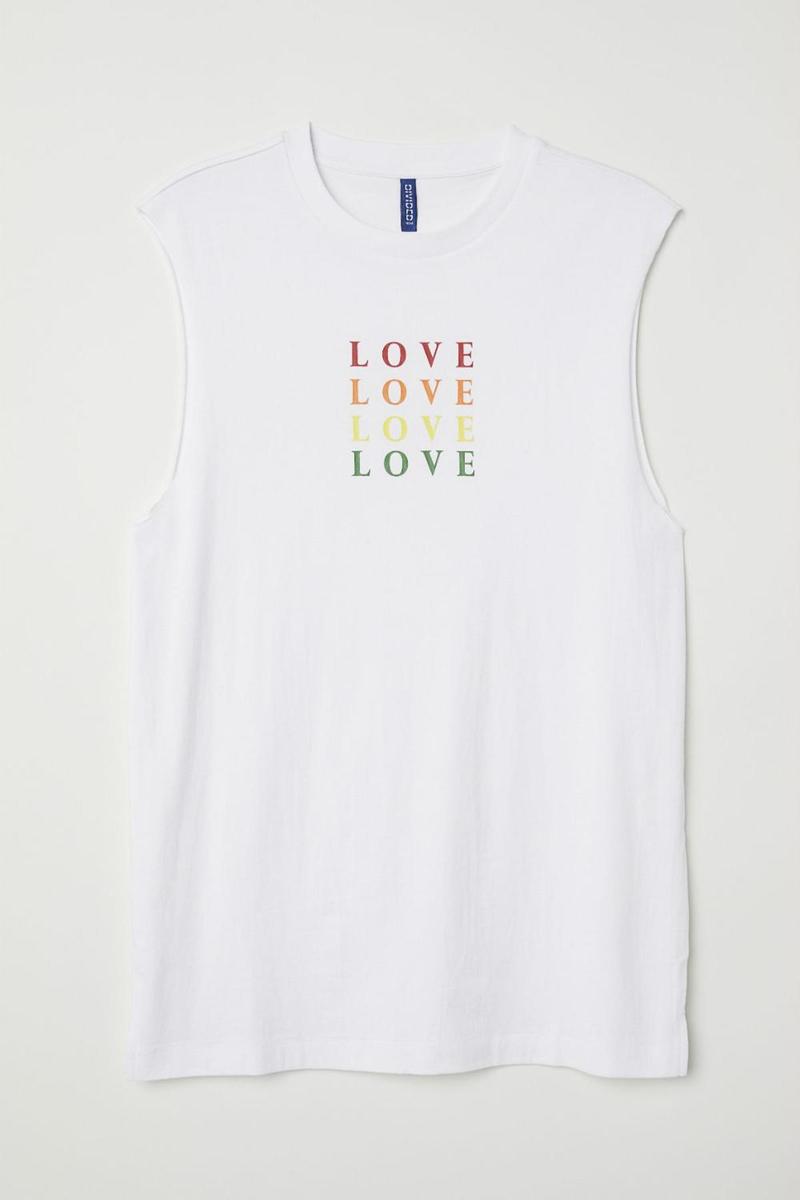 Camiseta blanca sin mangas 'Love' de 'Love Of All' by H&amp;M