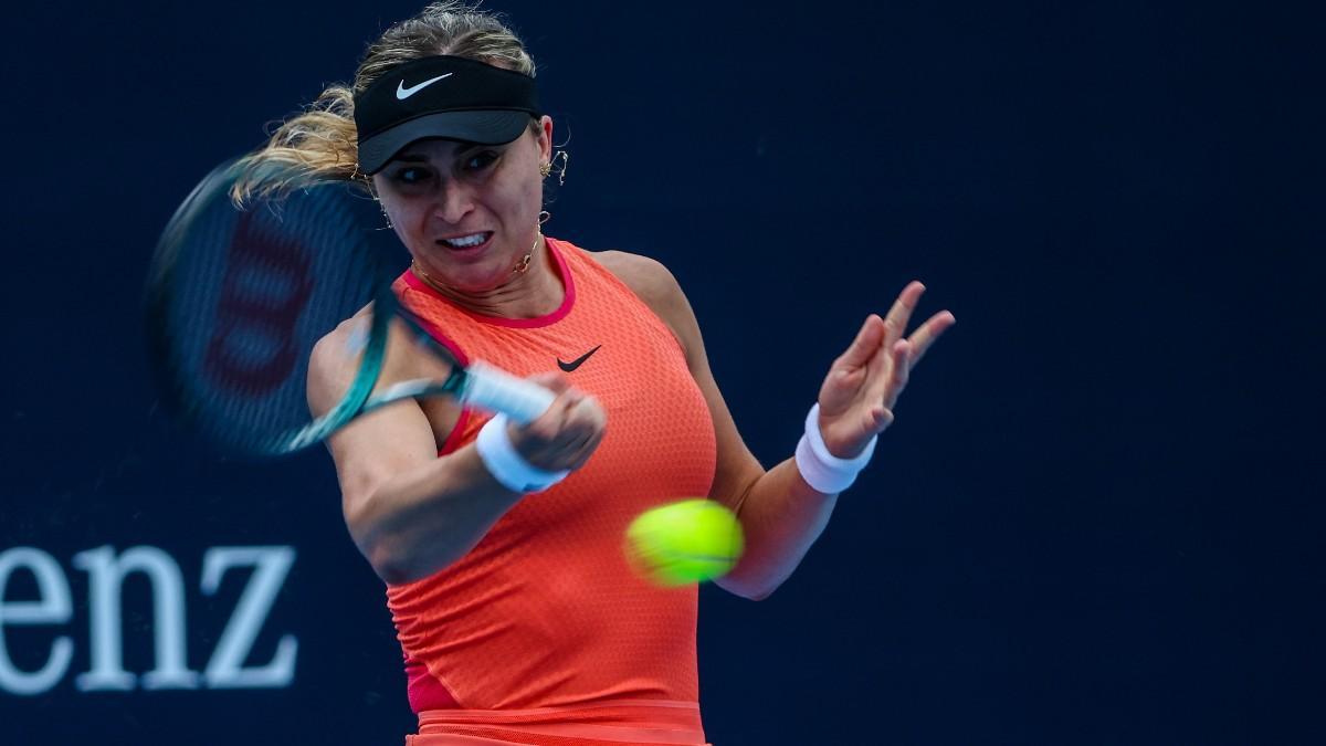 Badosa, durante su estreno en el WTA 1000 de Pekín