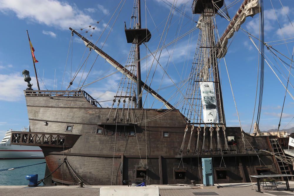 El galeón Andalucía, en el puerto de Málaga