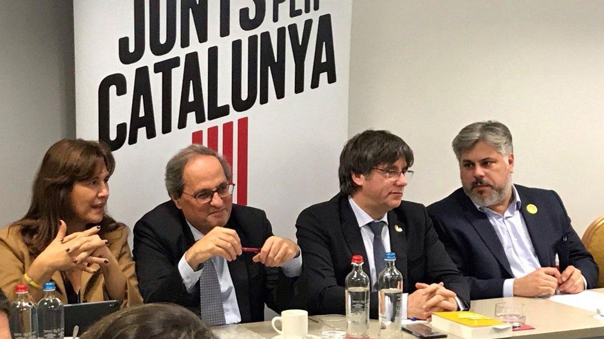 Borràs, Torra, Puigdemont y Batet, en Bruselas.