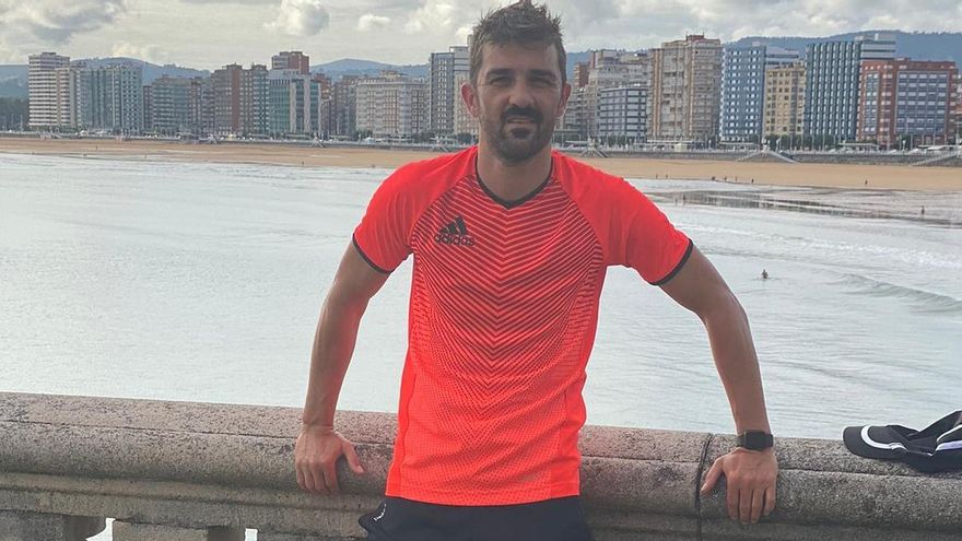 David Villa, en Gijón.