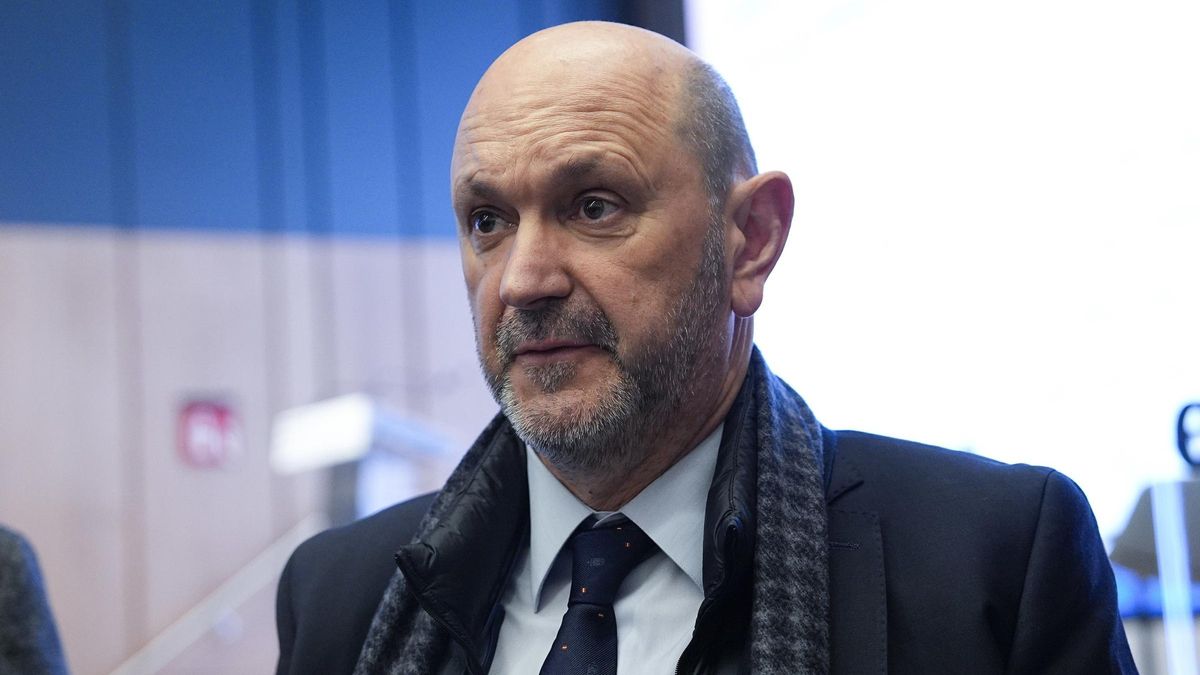 Rafael Louzan, President of RFEF, during the Desayunos Deportivos Europa Press - Javier Tebas - celebrated at Meeting Place Auditorium on February 24, 2025, in Madrid, Spain.
