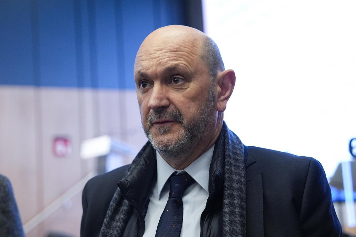 Rafael Louzan, President of RFEF, during the Desayunos Deportivos Europa Press - Javier Tebas - celebrated at Meeting Place Auditorium on February 24, 2025, in Madrid, Spain.