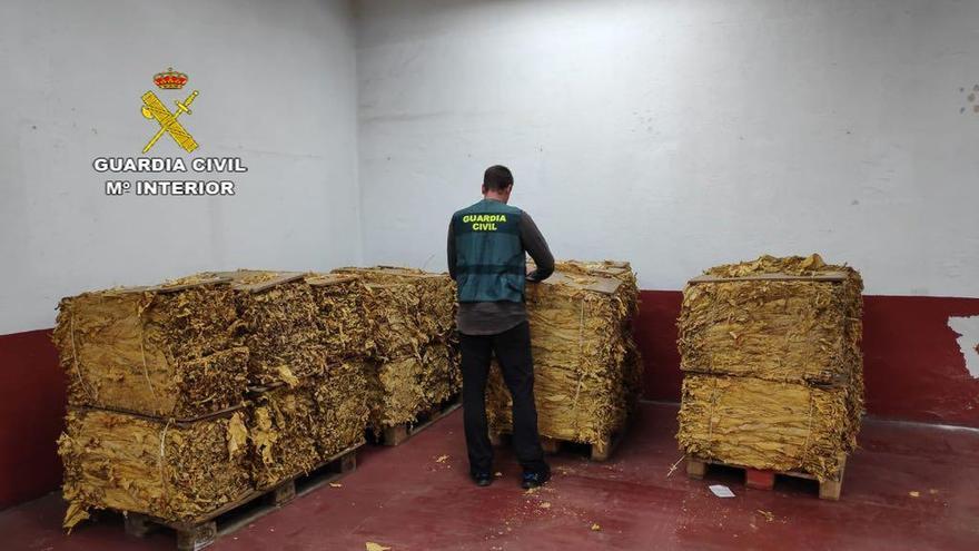 Aprehendidos en Cáceres 1.575 kilos de hoja de tabaco de contrabando