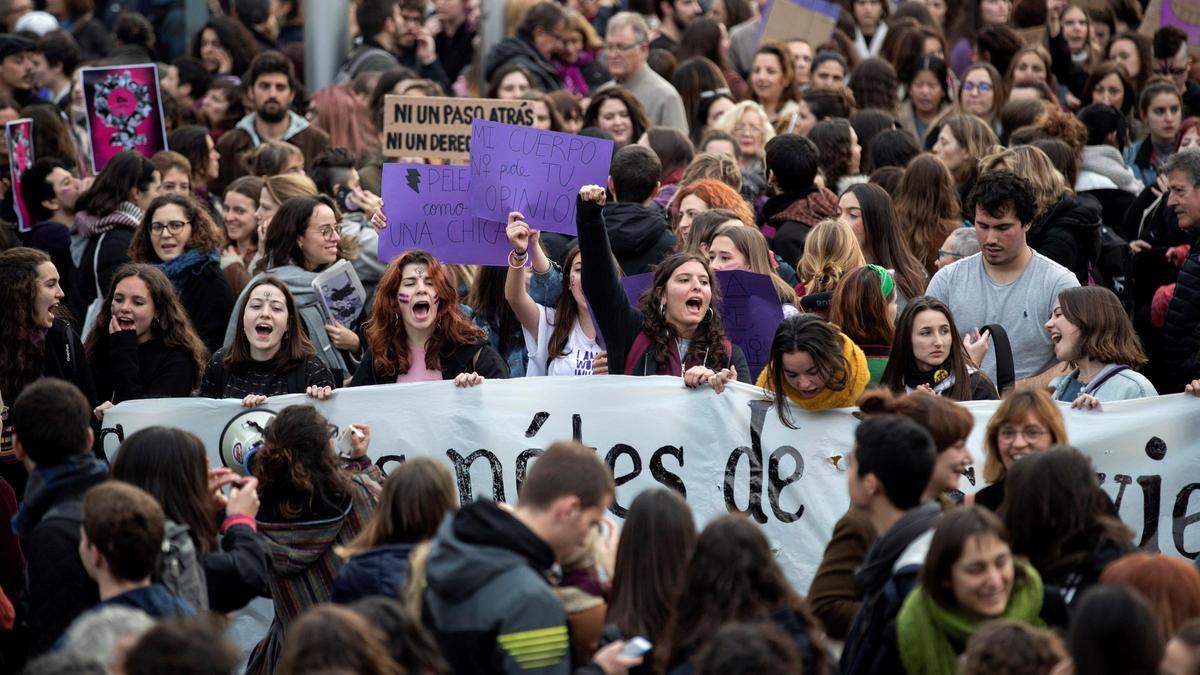 Manifestación contra la violencia sobre la mujer en una imagen de archivo.