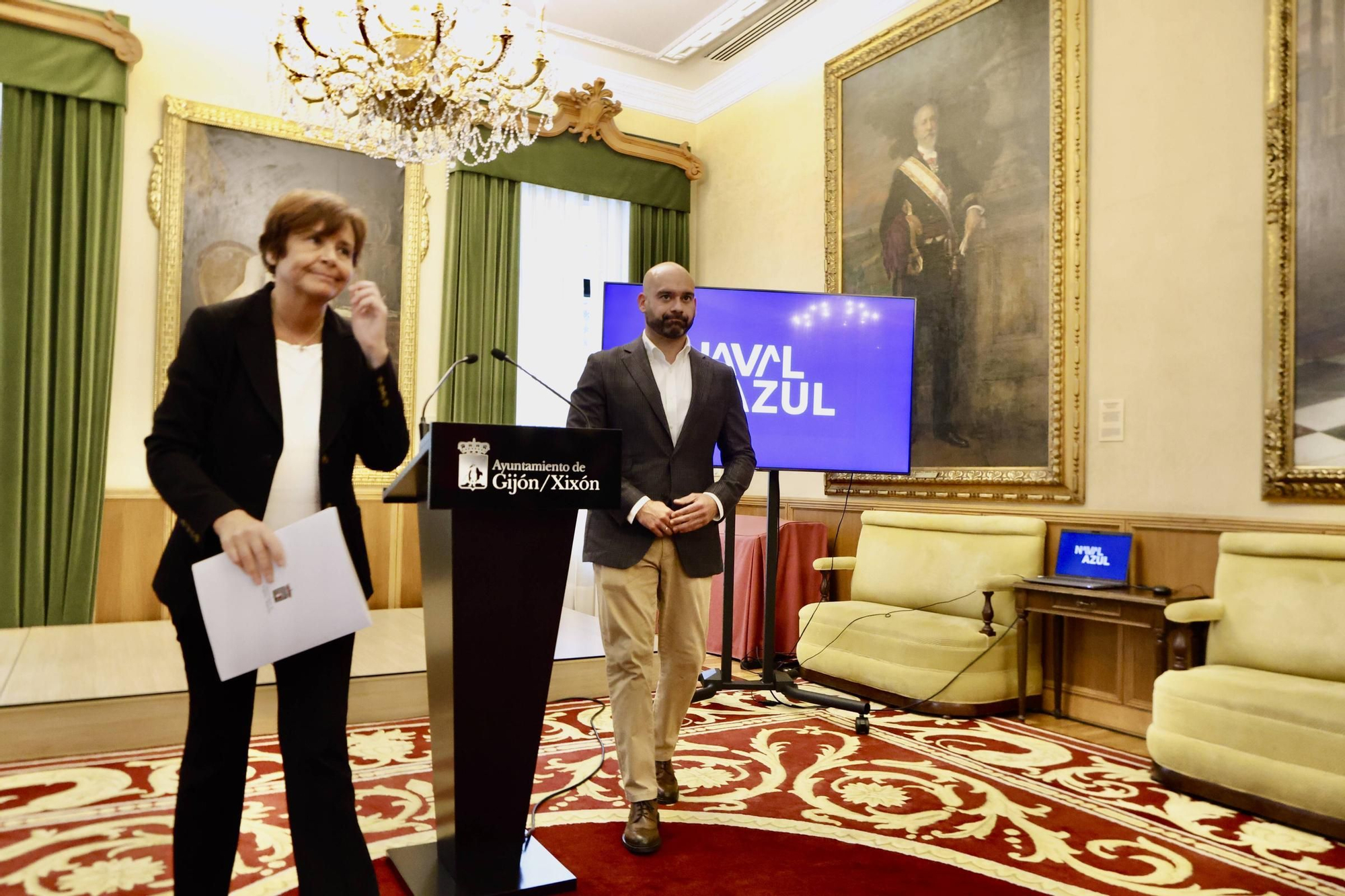 La comparecencia de Carmen Moriyón por Naval Gijón, en imágenes