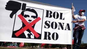 Protestas contra Bolsonaro en Brasilia.