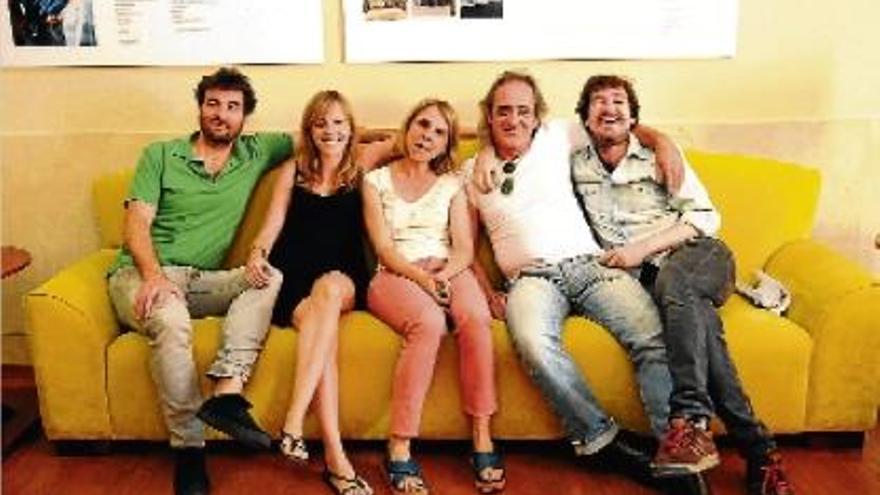 Els actors de &quot;George Kaplan&quot;: Borja Espinosa, Sara Espígul, Sandra Monclús, Jordi Figueras i Francesc Ferrer
