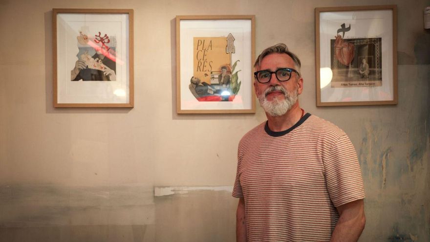 José Carpenter, en su exposición en el café Universal.