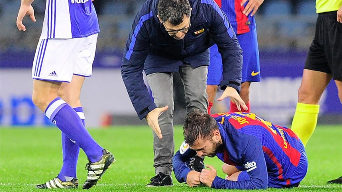 Jordi Alba se lesionó en Anoeta