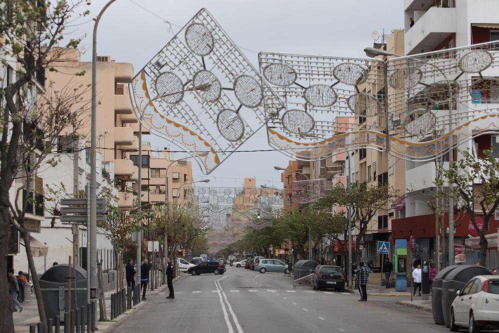 Destrozos por el temporal en Ibiza.