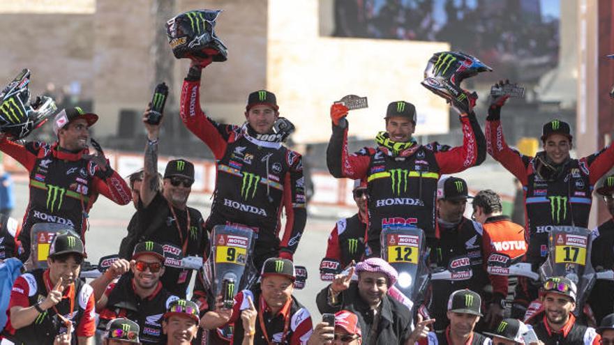 Joan Barreda, en la celebración de Honda.