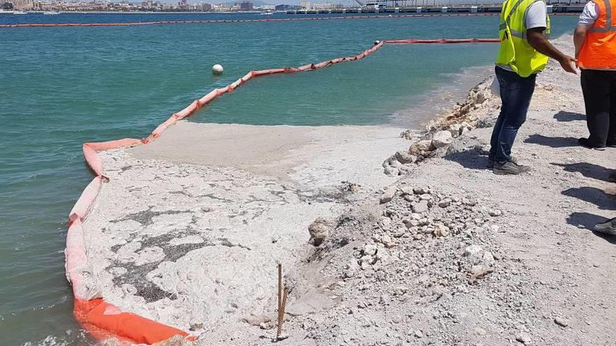 Obras de ampliación en el muelle de Ponent, donde atracan los cruceros.