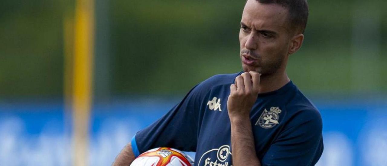 Borja Jiménez, en un entrenamiento en Abegondo.